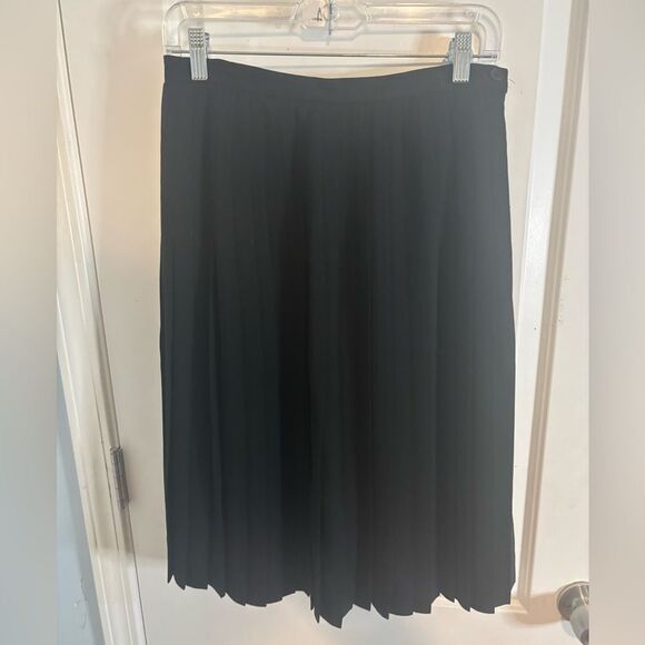 Ralph Lauren vintage Black A-Line pleated midi Skirt size 8 EUC - Picture 1 of 4